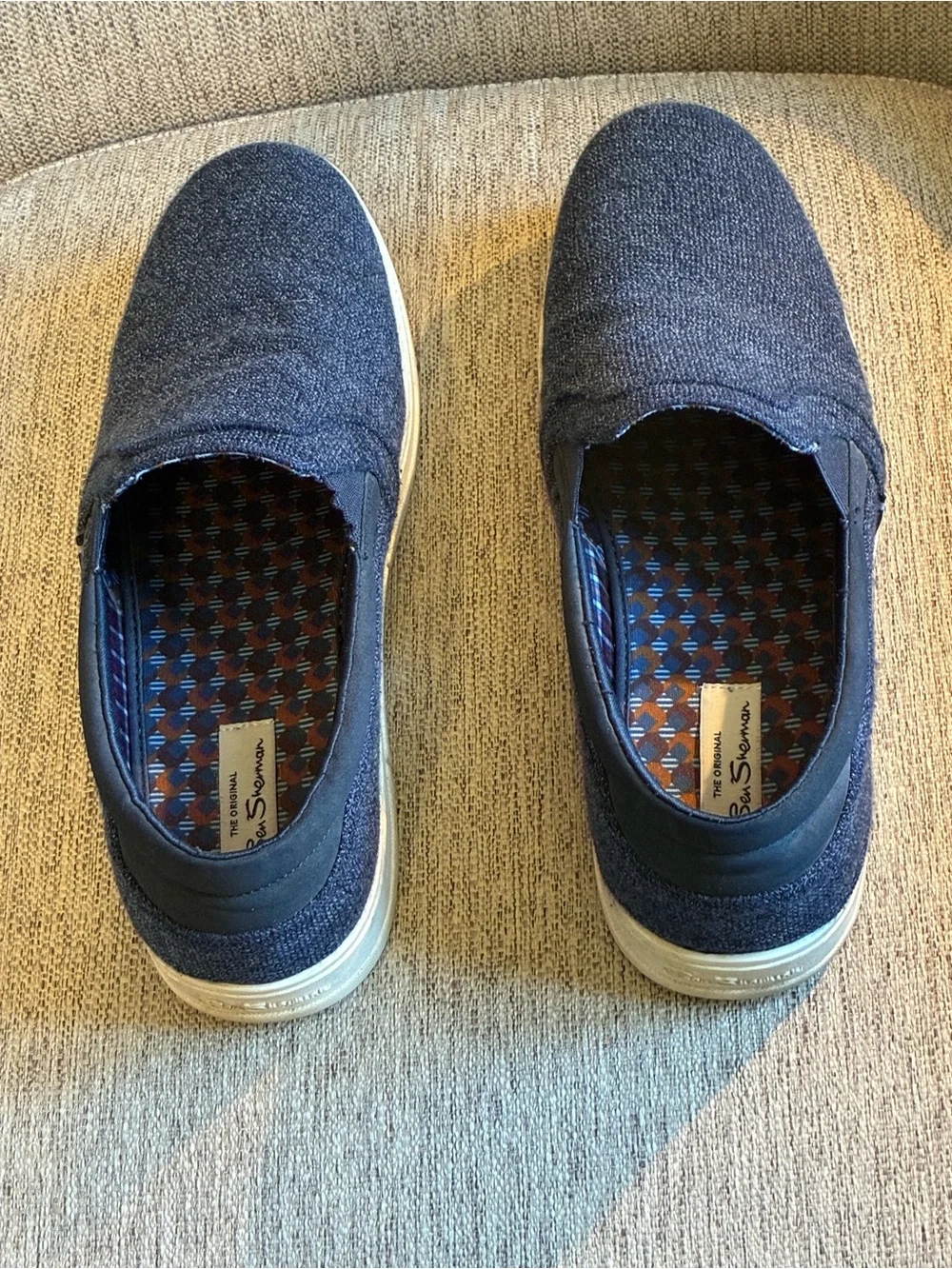 Ben Sherman Navy Blue Slip-On Canvas Loafers (Size US 11)